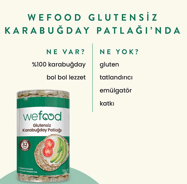 Wefood Karabuğday Patlağı 100 Gr