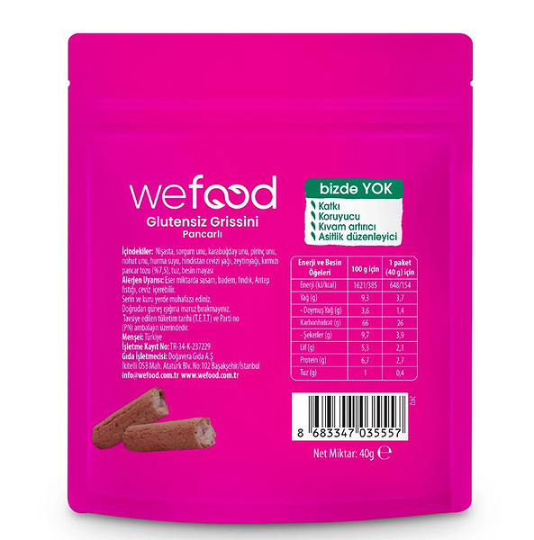 Wefood Kids Organik Pancarlı Grissini 40 Gr