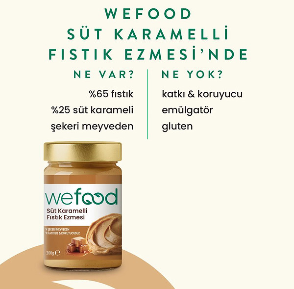 Wefood Süt Karamelli Fıstık Ezmesi 300 Gr