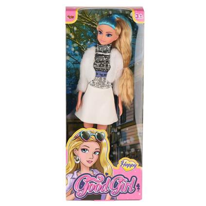WG-115521  Ceketli Çizmeli Renkli Saçlı Bebek 29 Cm -Vardem Oyuncak
