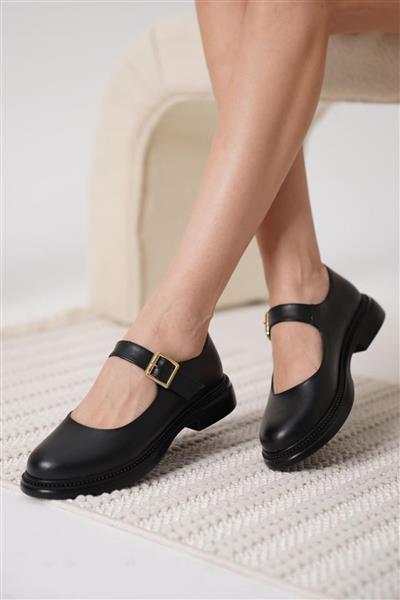 Yokox Siyah Cilt Oxford Ayakkabı