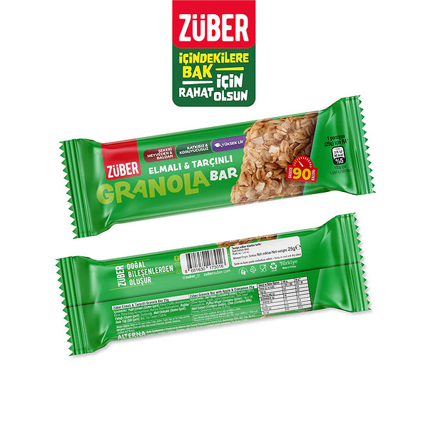 Züber Granola Bar 25 Gr Elmalı Ve Tarçınlı