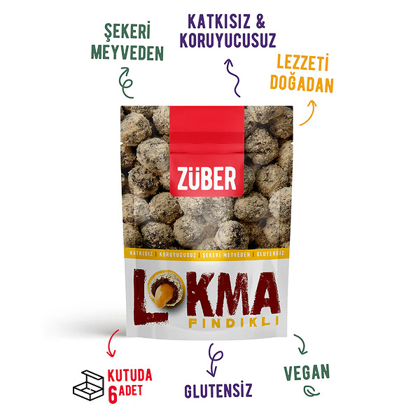 Züber Lokma Meyve Topu 96 Gr Fındık