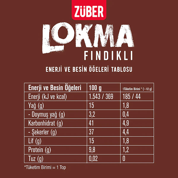 Züber Lokma Meyve Topu 96 Gr Fındık