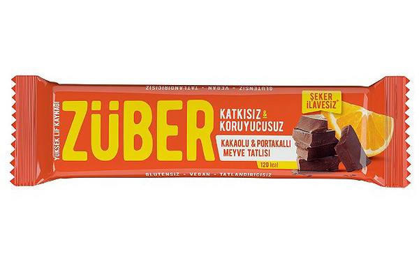 Züber Meyve Barı 40 Gr Kakaolu Ve Portakallı