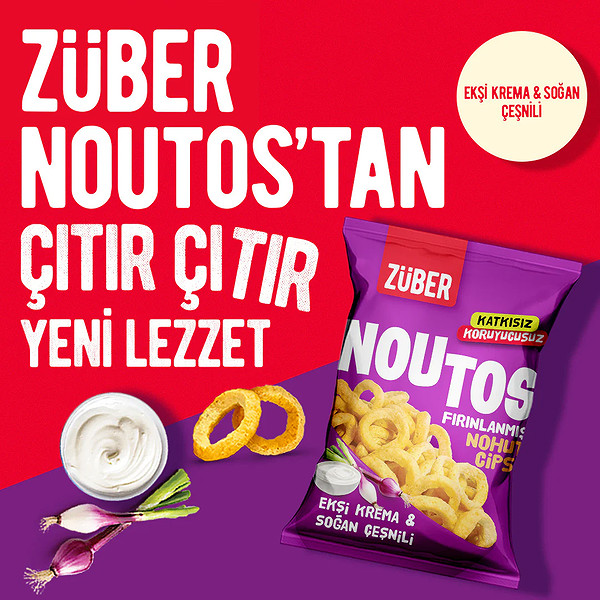 Züber Noutos Fırın Nohut Cipsi 55 Gr Ekşi Krema Ve Soğan